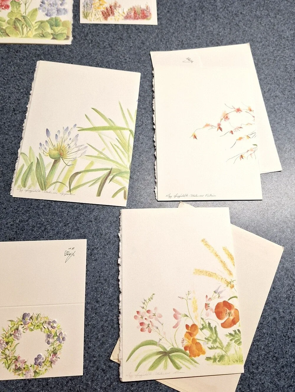 Rozy Brandwayn Springfield, Or Vintage Limited Edition Signed 3D Floral Card Set